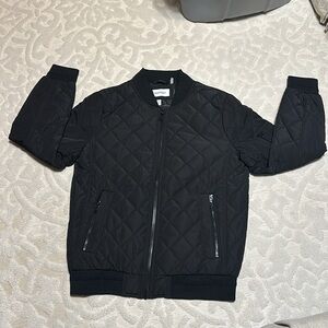 Calvin Klein Mens Quilted baseball jacket size S P CH black color like n…